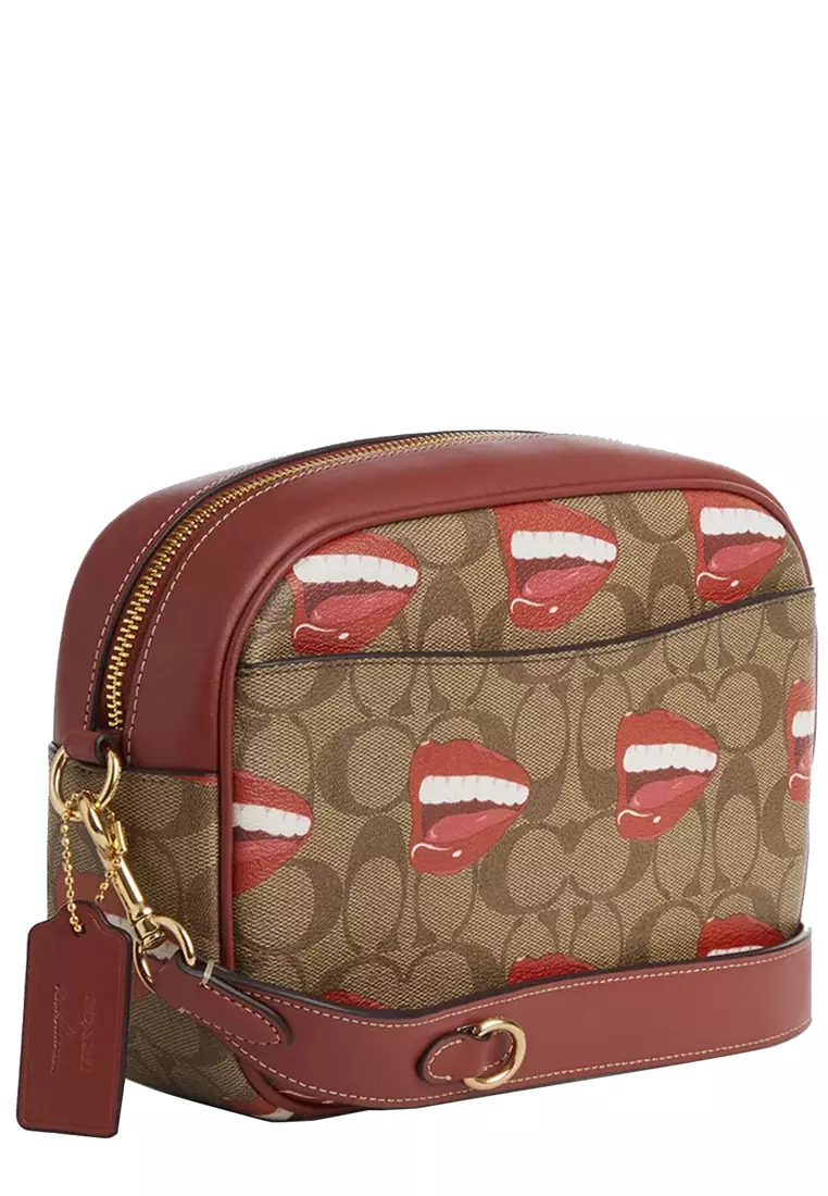 X Tom Wesselmann Jamie Camera Bag In Signature Canvas in Khaki/ Terracotta Multi CQ034