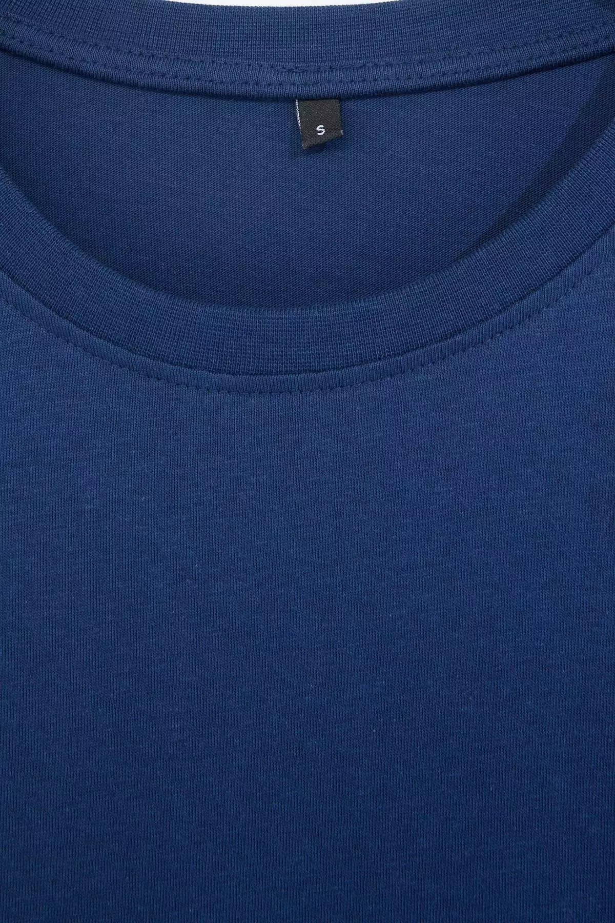 Navy Blue Lobster Embroidered Oversize/Relaxed Cut 100% Cotton T-Shirt Tmnss22Ts0318