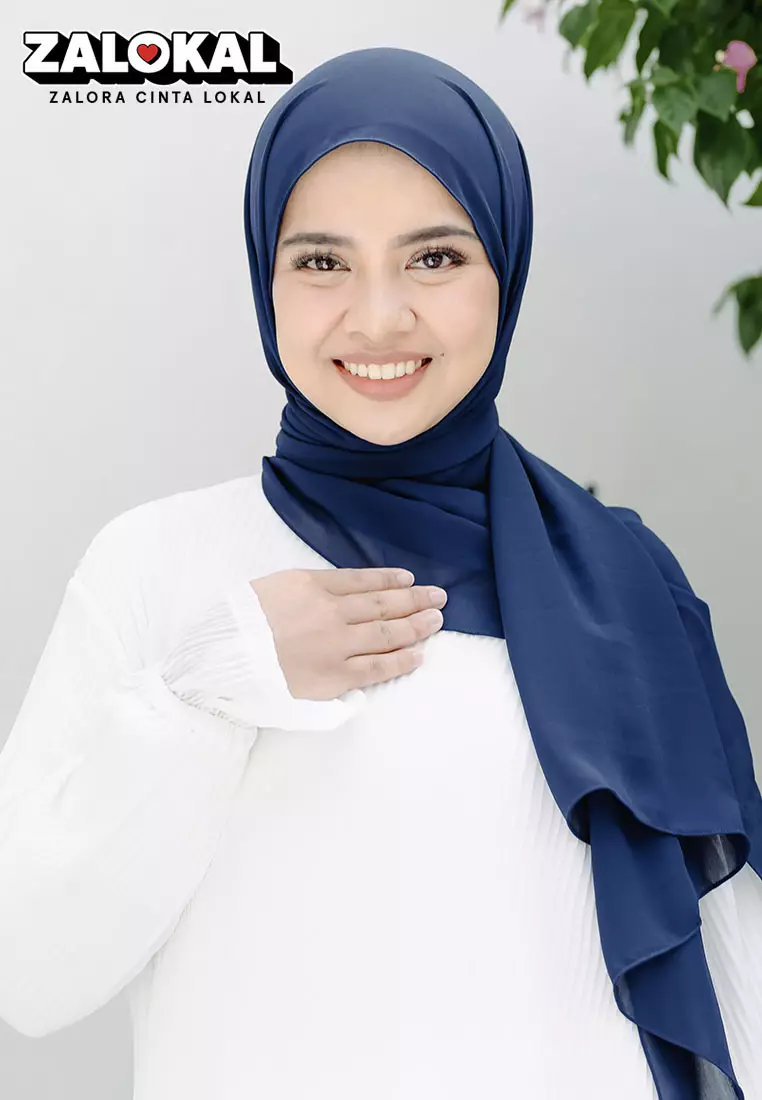 Bawal Instan Shawl Tali (Pashmina Tali Ceruty Babydoll) Navy