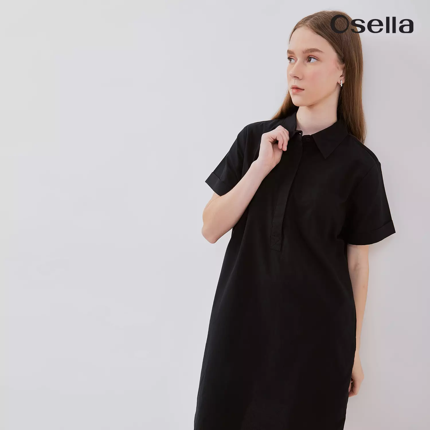 Osella Short Sleeve Polo Collared Mini Dress 2156500143 | Mini Dress Polo Lengan Pendek Perempuan