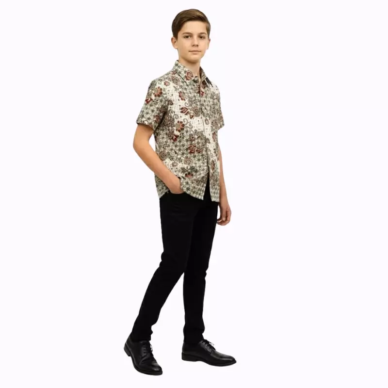 Kemeja Anak Laki-laki - Bhatara Batik Luzman - Atasan Batik Modern Lengan Pendek