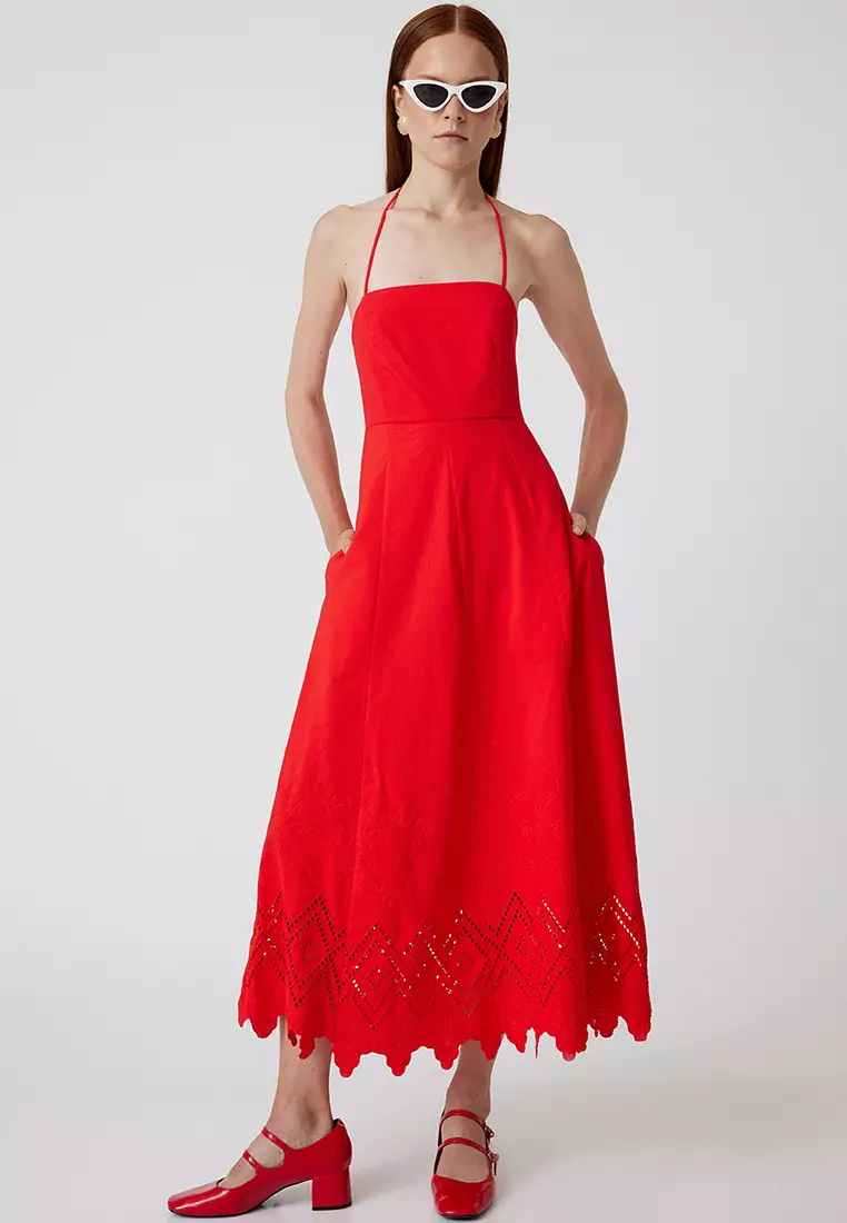 KOTON Scalloped Midi Dress Lined Halter Pocket 2026 | Buy KOTON Online |  ZALORA Hong Kong