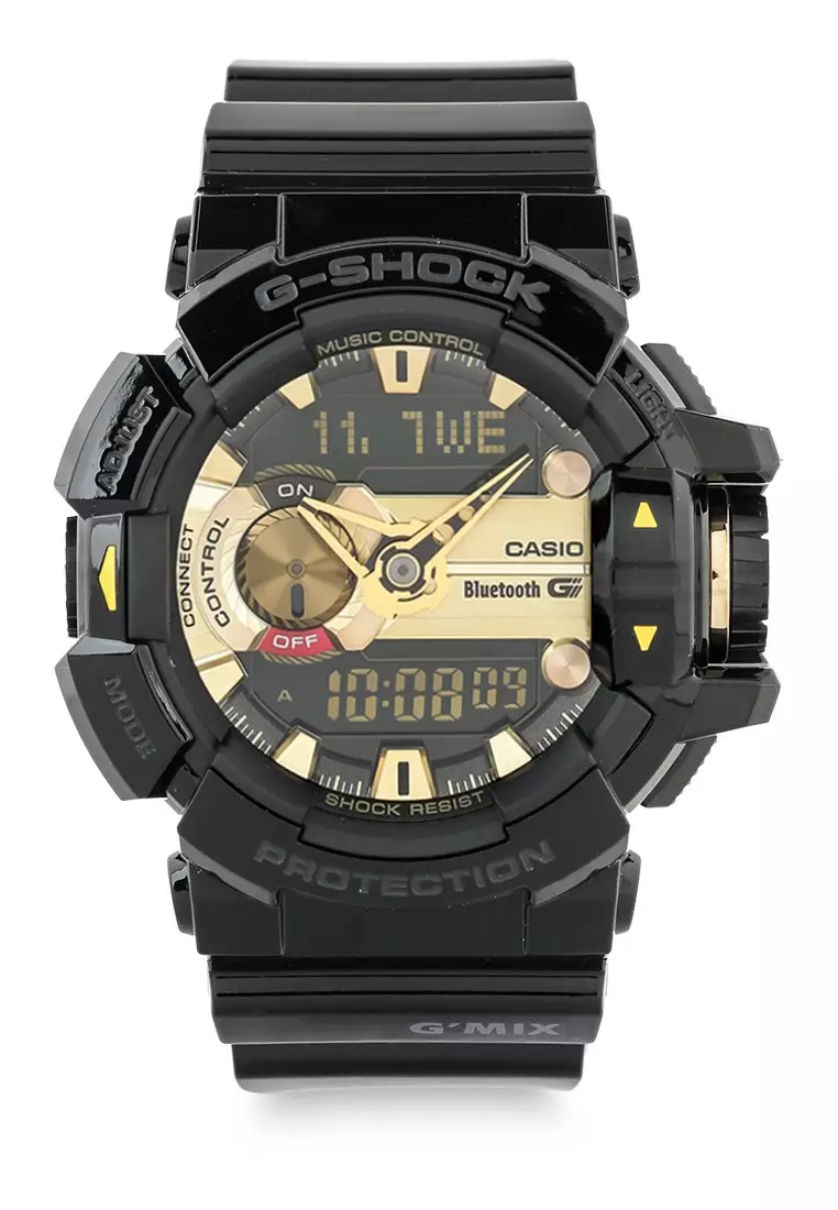 Casio G SHOCK Jam Tangan Pria Black Rosegold Resin GBA 400 1A9DR