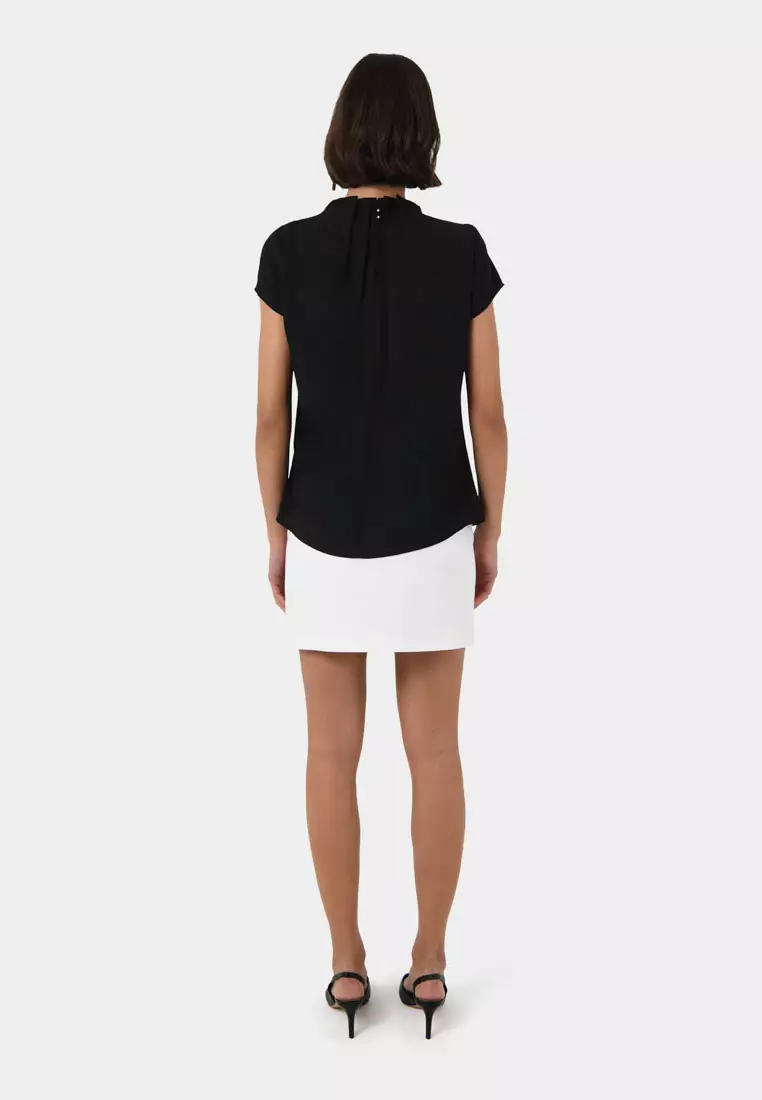 Olivia Pleated High Neck Top