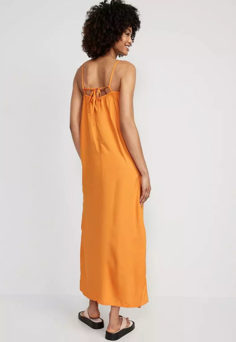 old navy orange maxi dress open lace back dress Dress Casual Maxi By Old Navy In Orange, Size: 2x