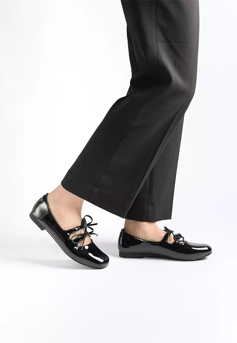 Clara Glossy Ribbon Flats