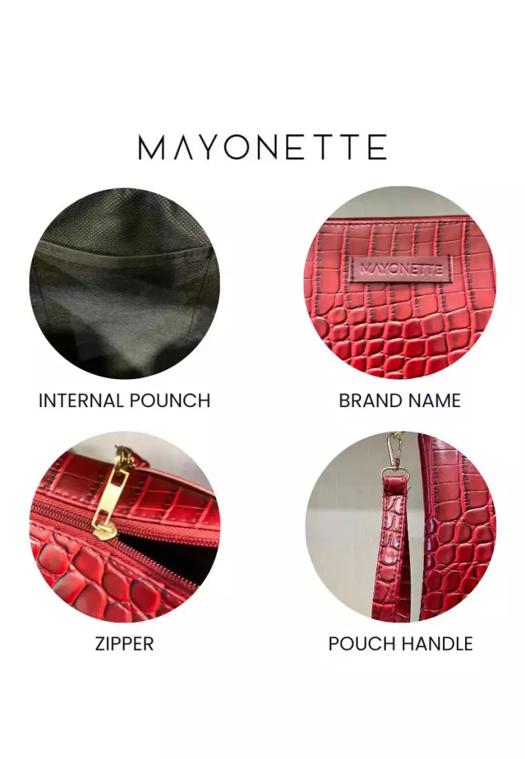 MAYONETTE Tinny Pouch Leather Faux  Croco - Dompet Wanita Tempat HP dan Uang terbaru