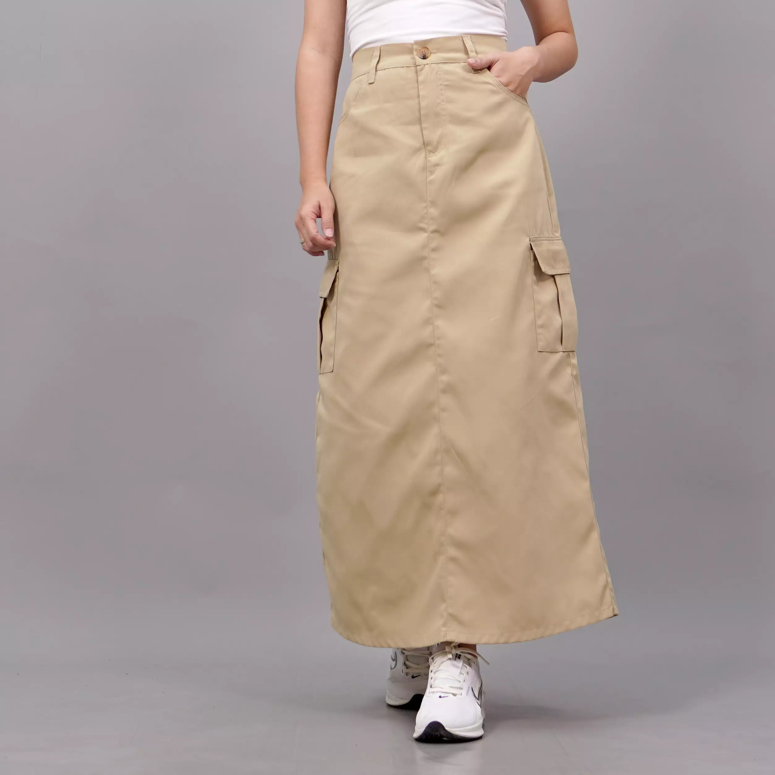 MAGGIE Rok Cargo Kekinian Rok Model Terbaru Rok Kargo - KREM