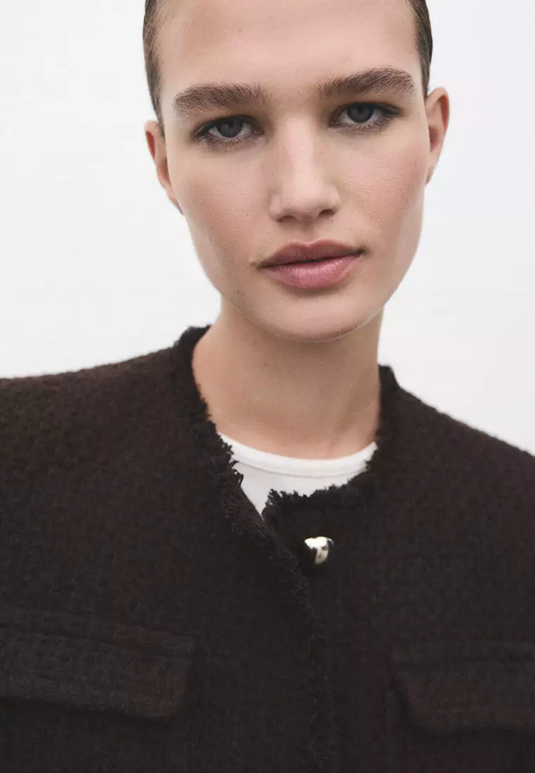 Tweed Jacket With Frayed Ends