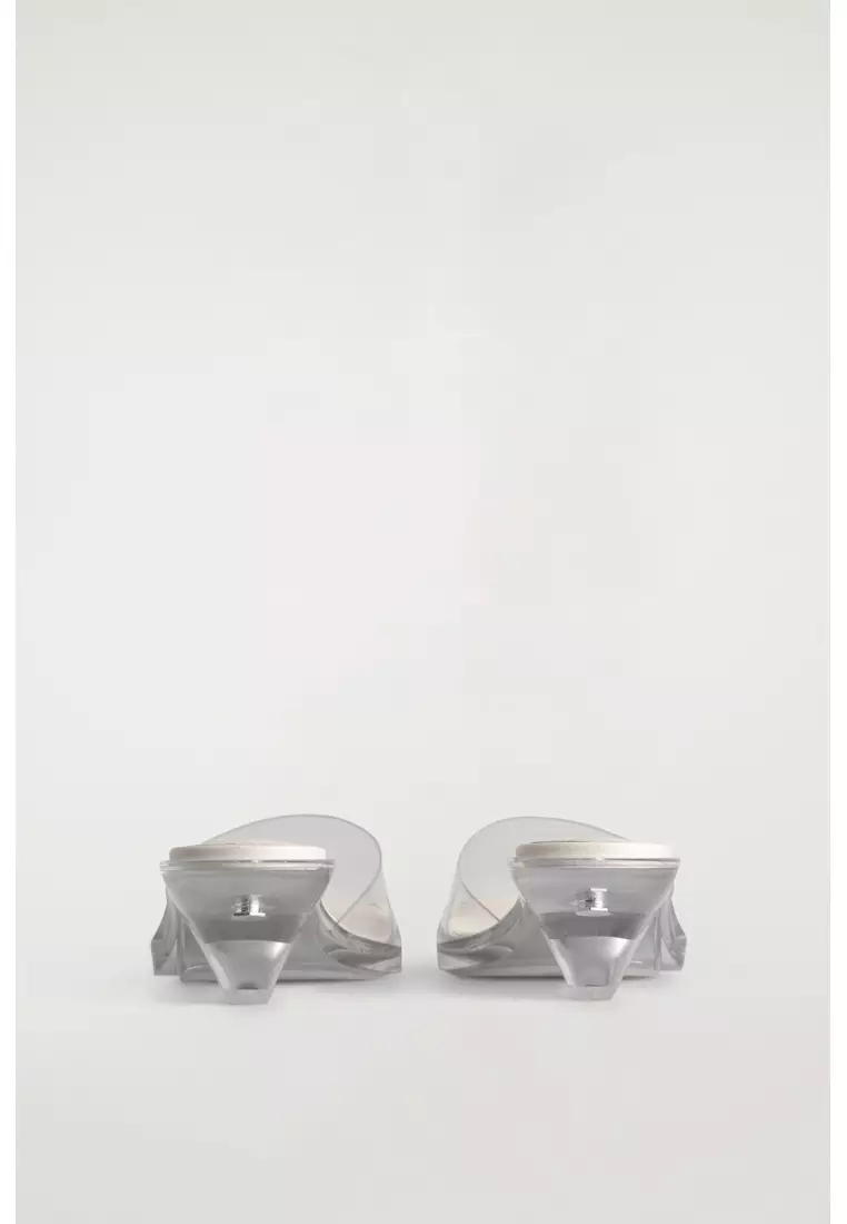 PERSPEX KITTEN-HEEL MULES
