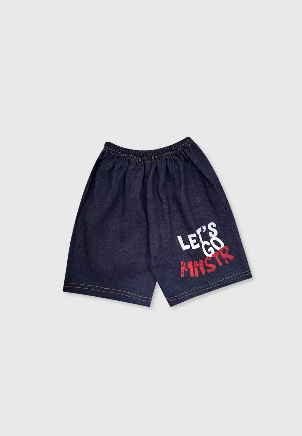 Wakakids Setelan Bayi Laki Laki Usia 6 Bulan Hingga 12 Bulan Baju Oblong Lengan Pendek Celana Jeans Motif Lets Go Monster 3006 Navy