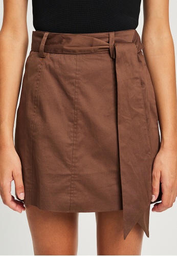 St MRLO brown Gracie Mini Skirt CA34DAAE9AEB73GS_1