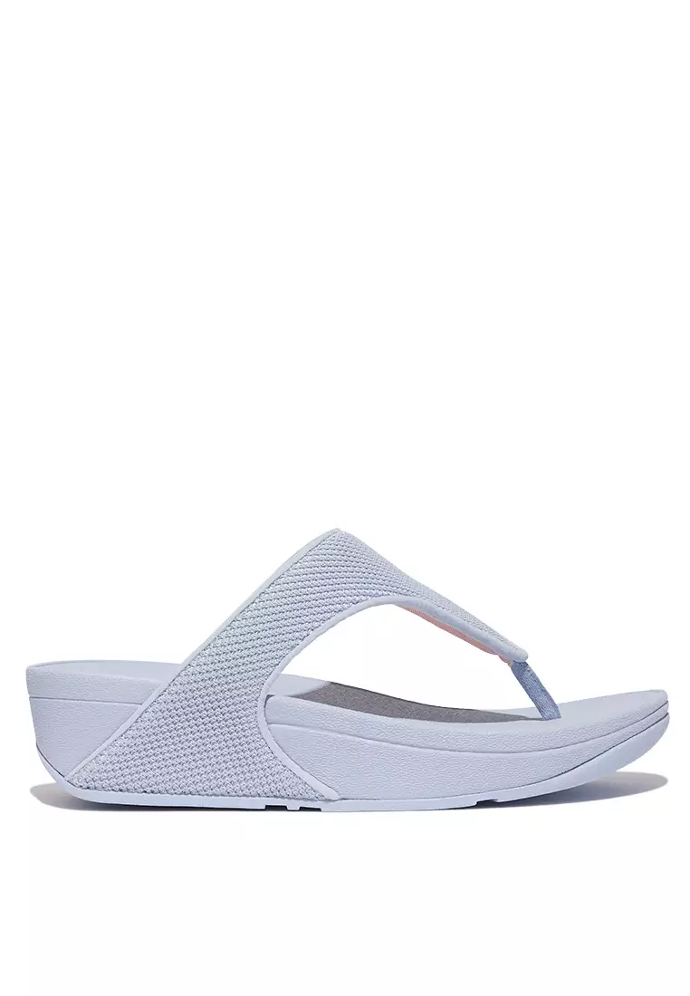 FitFlop LULU Women s Water Resistant Two Tone Webbing Toe Posts Skywash Blue HK4 B12