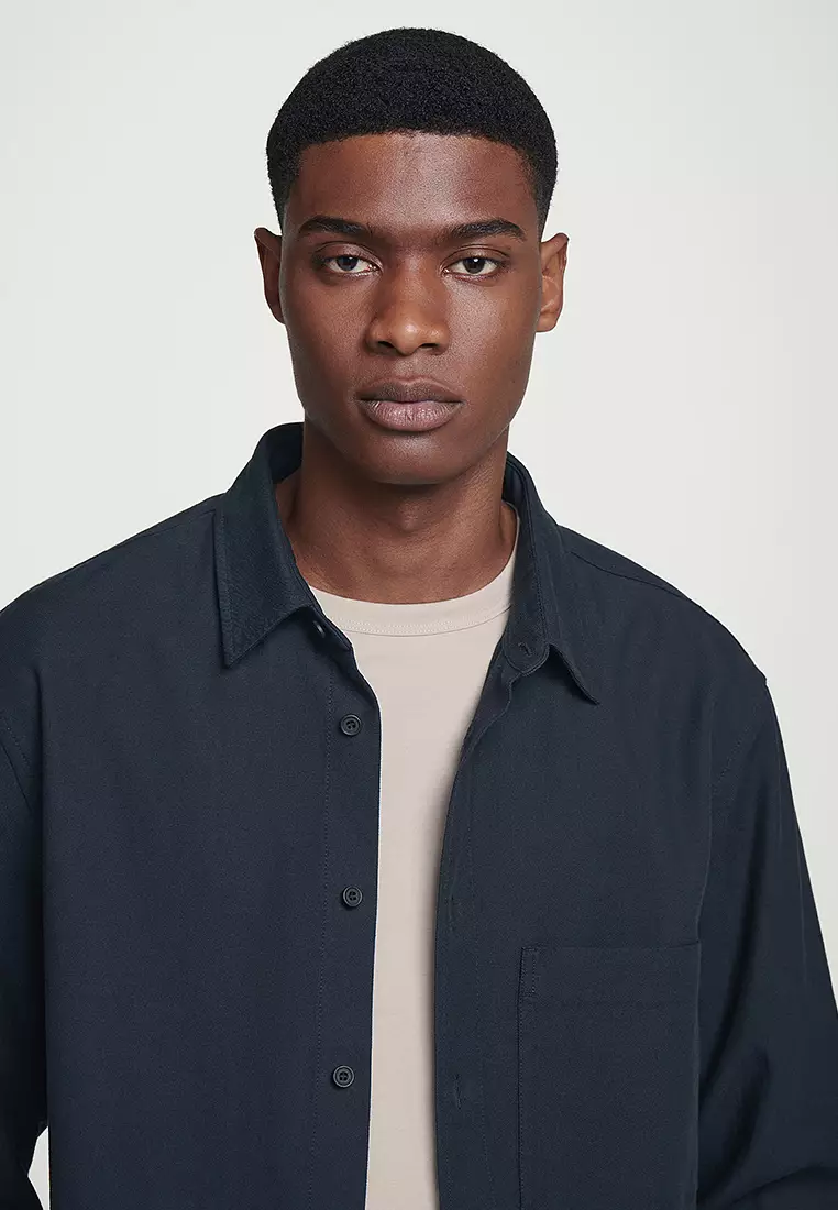 Sサイズ、CLASSIC FIT TWILL SHIRT  ONLINE EXCLUSIVE Paseo Shirt - Light Charcoal - SATTA