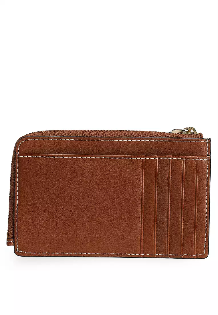 Logo Leather Zip Wallet