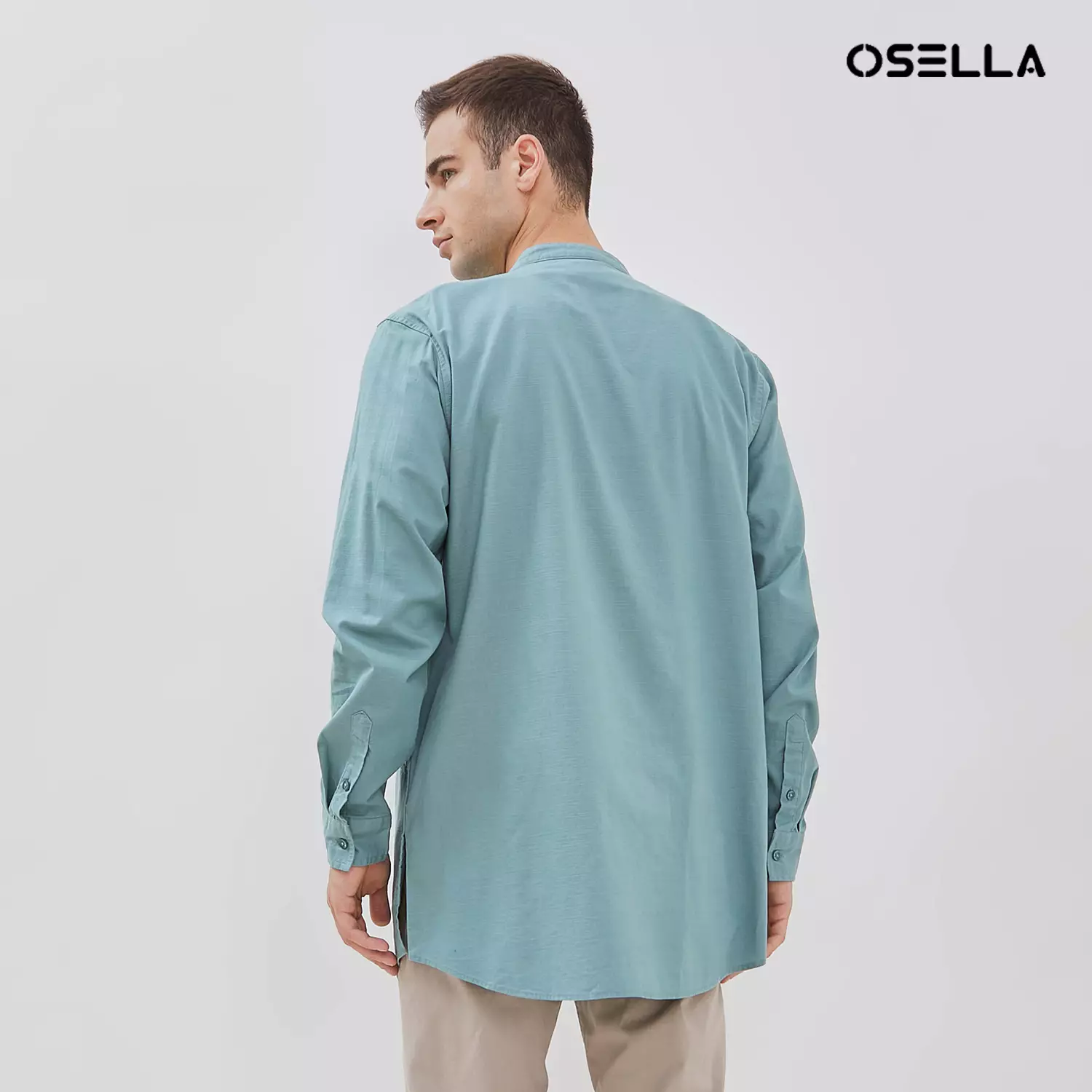 [NEW] Osella Zayan Tunic Shanghai Collared Long Sleeve Shirt 20375209 | Kemeja Lengan Panjang Pria