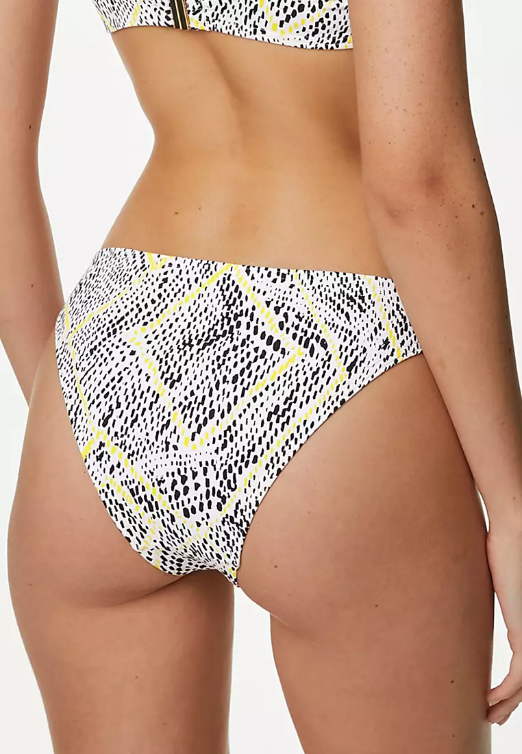 Printed High Leg Bikini Bottoms