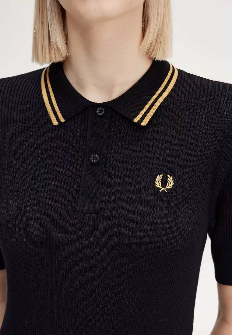 FRED PERRY Ribbed Polo Shirt - G5138（Fred Perry Long Sleeve