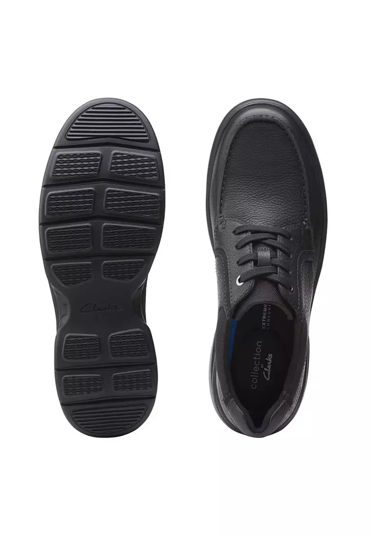 Mens Bradley Vibe Formal Shoes Black Tumbled Leather - Wide Fit