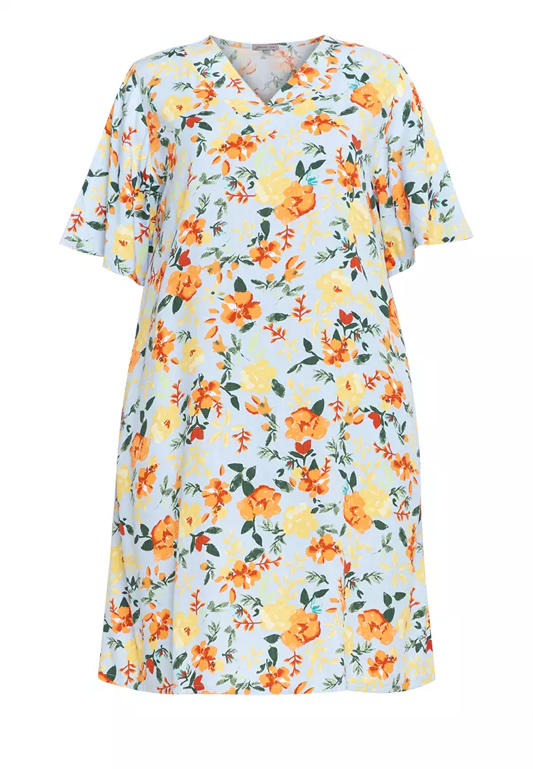 Buy Maxine Plus Size Soft Linen V-Neck Dress 2025 Online ZALORA