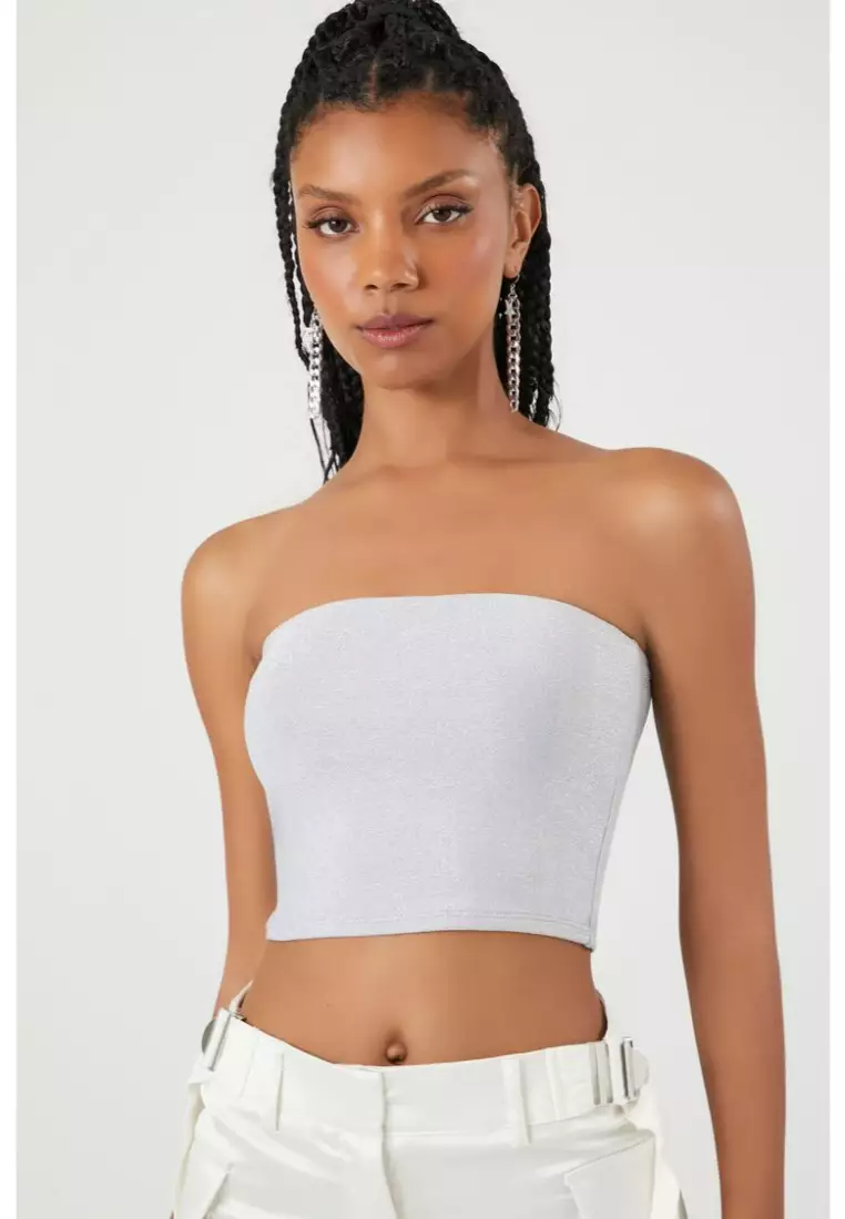 Buy FOREVER 21 Metallic Cropped Tube Top 2024 Online