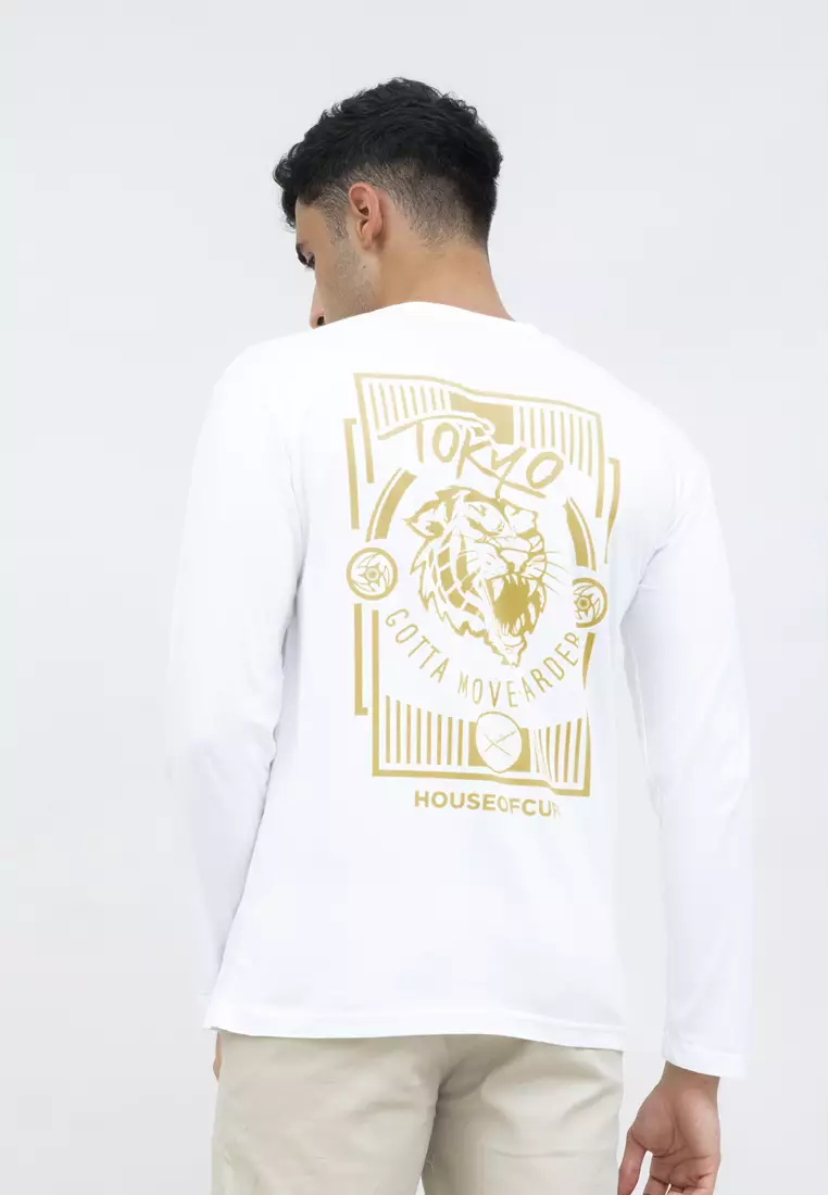 Kaos cotton combed lengan panjang pria unisex houseofcuff Tokyo Tiger