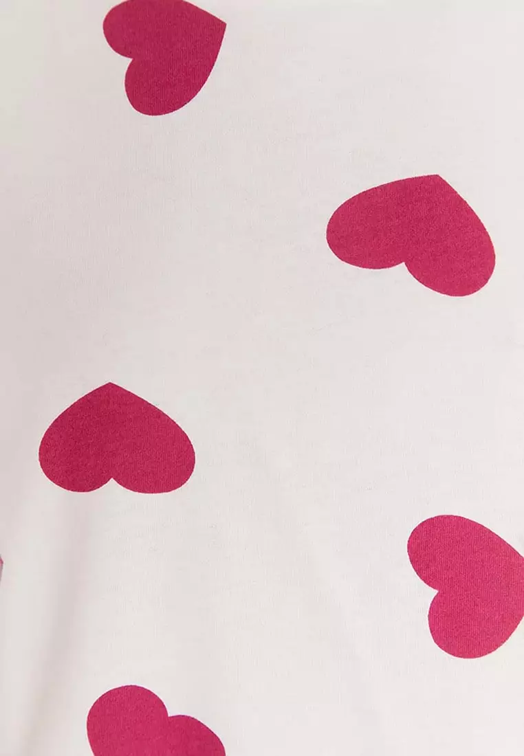 Heart Printed Pajamas Set