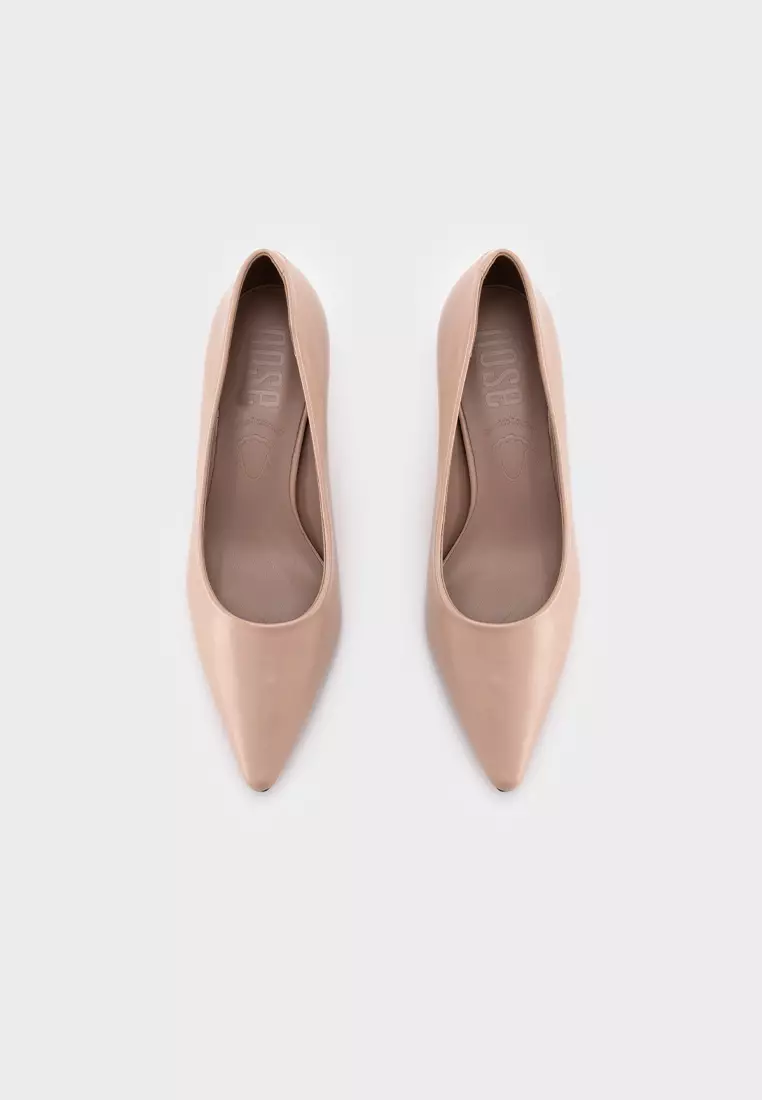 POINTY TOE WITH LEATHER INSOLE KITTEN HEEL PUMP