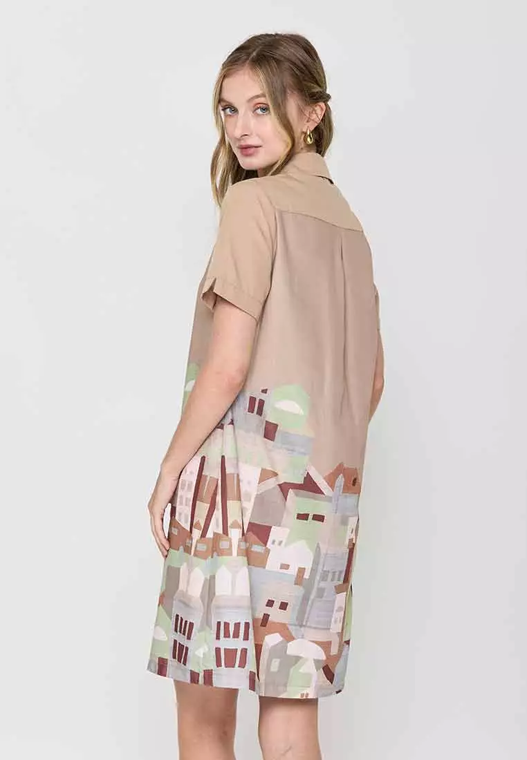 Scavina Collared Shirt Dress