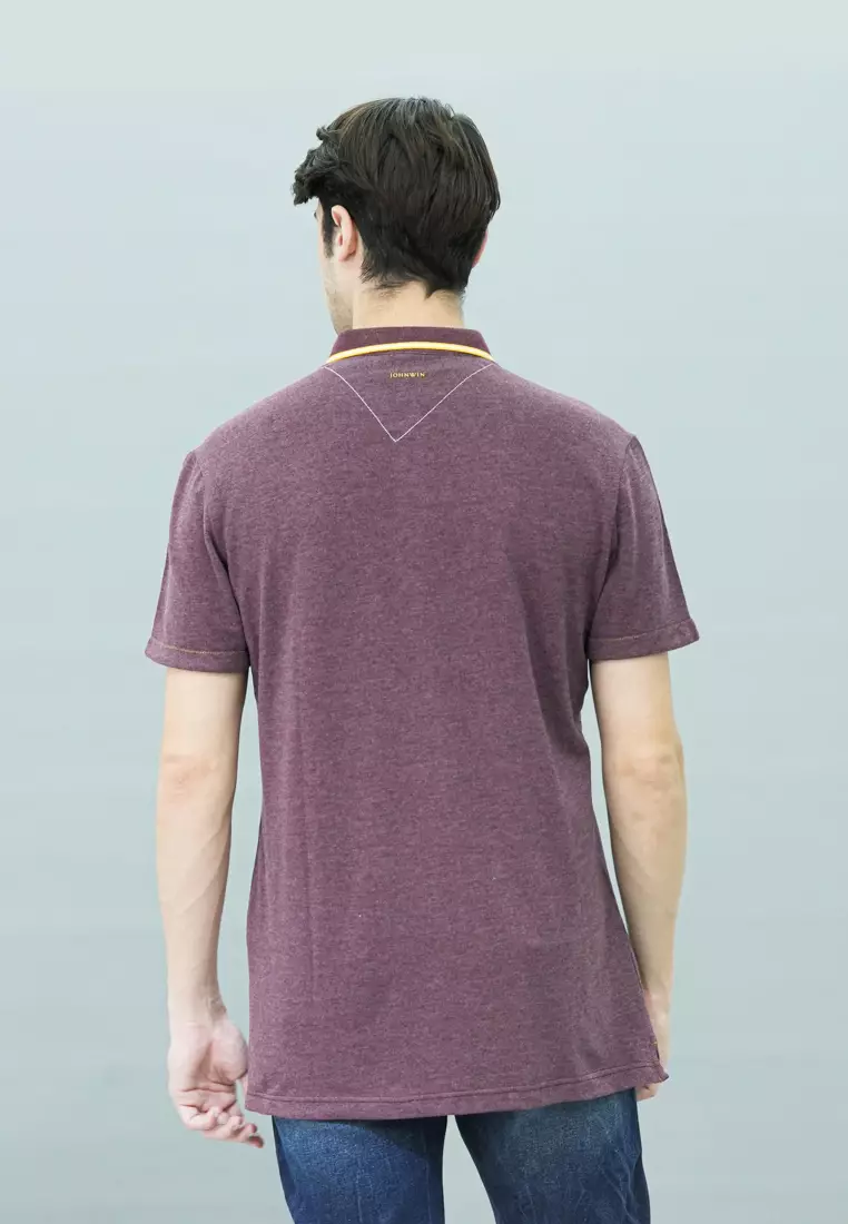Johnwin - Kaos Polo - Kaos Pria - Kaos Lengan Pendek - Merah Maroon - Polos - AWS.625.M433E.01.C-S/S