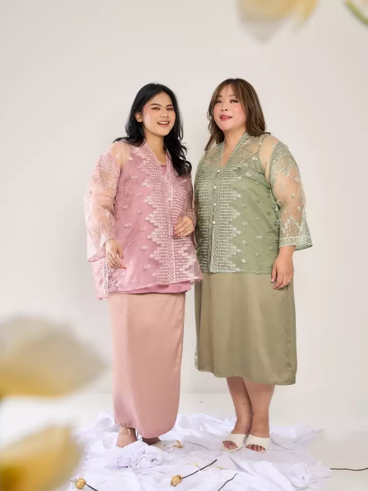 xtramiles Ladies top ayara party top kebaya dusty pink