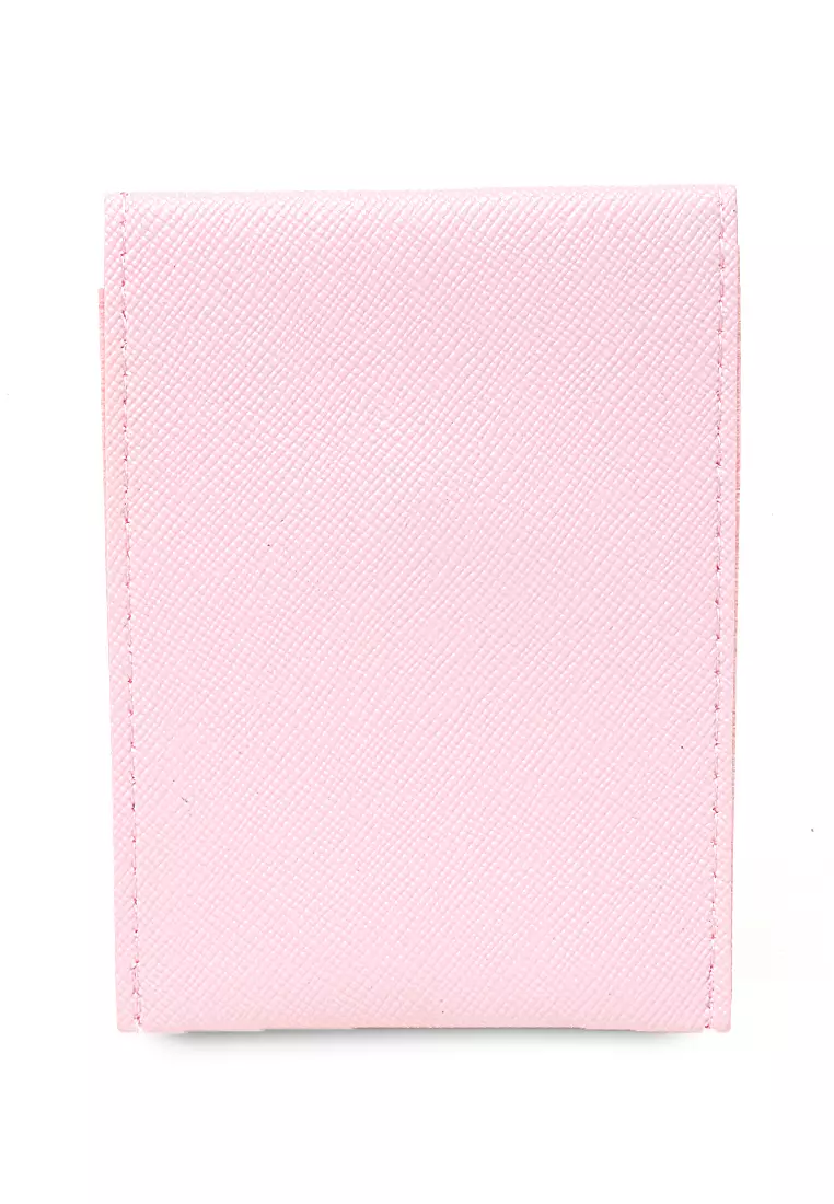 Manley Card Wallet Motif Polos Pengait Kancing Design Simple - Peach