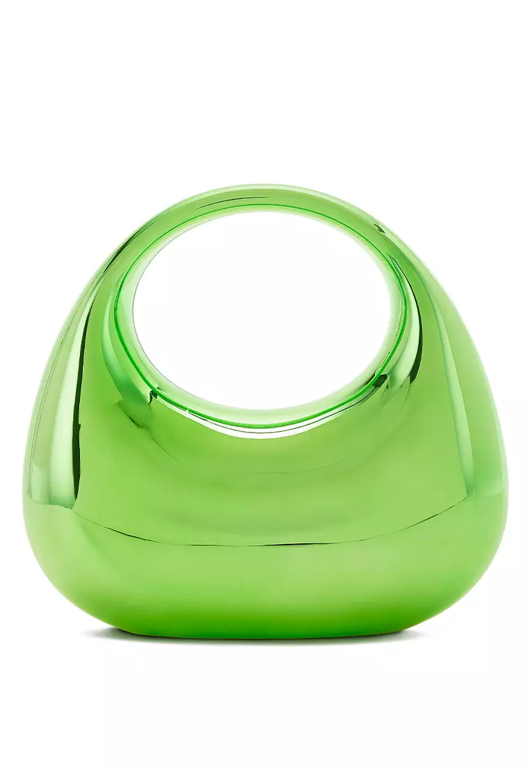 Tas Genggam Mini Metalik Akrilik Warna Hijau