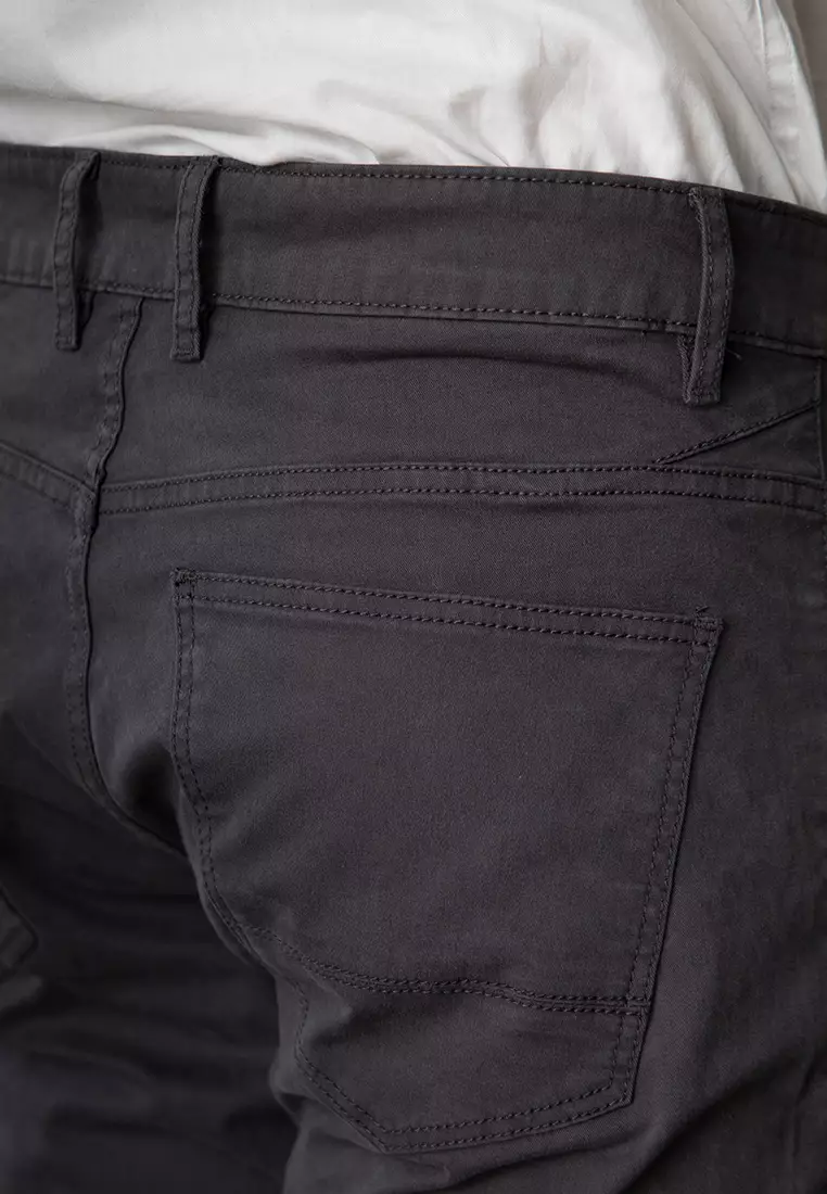 Celana Chinos SLIM FIT Cotton Stretch Charcoal OXCON