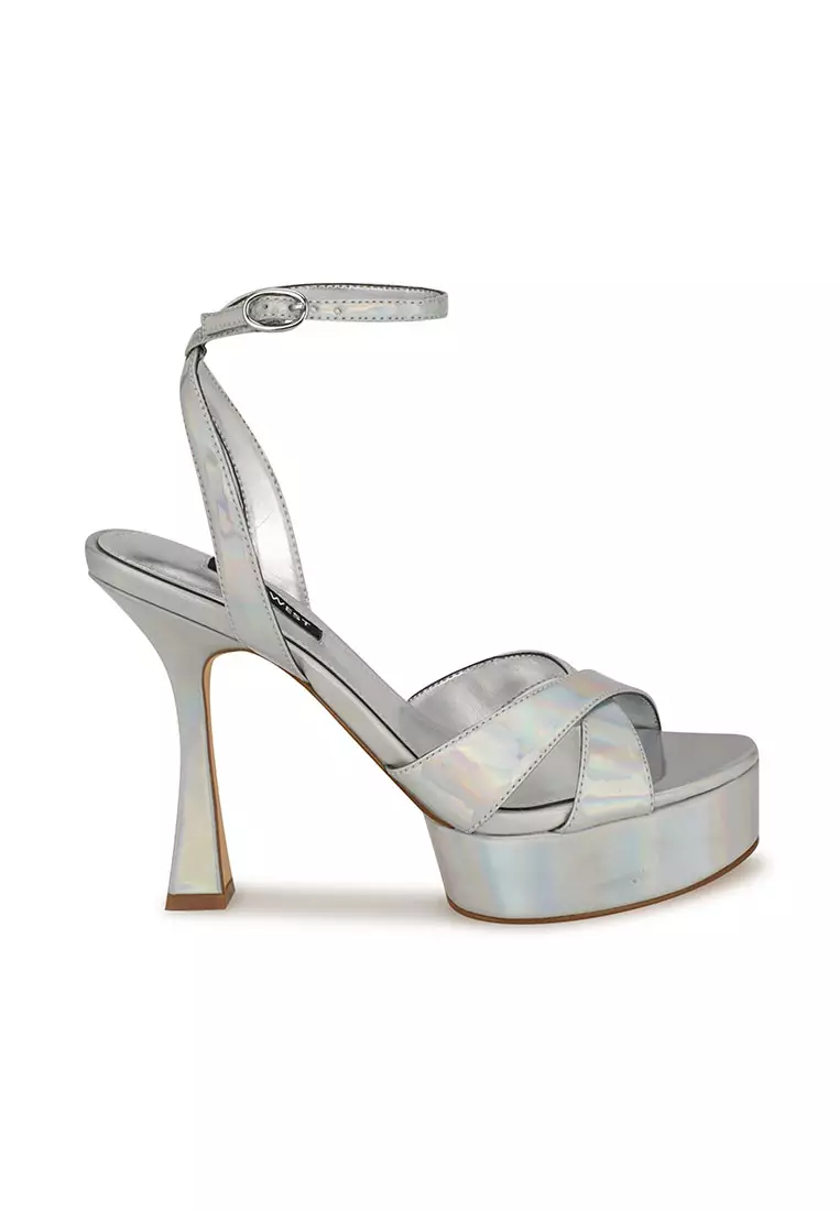 Discount on Nine West  shoes - SKU: Jessie3 Platform Ankle Strap Sandals Silver