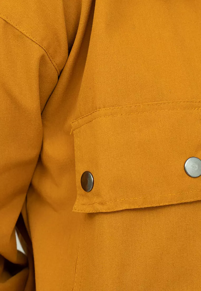 Jaket parka outer jaket wanita semi parka warna Mustard unisex