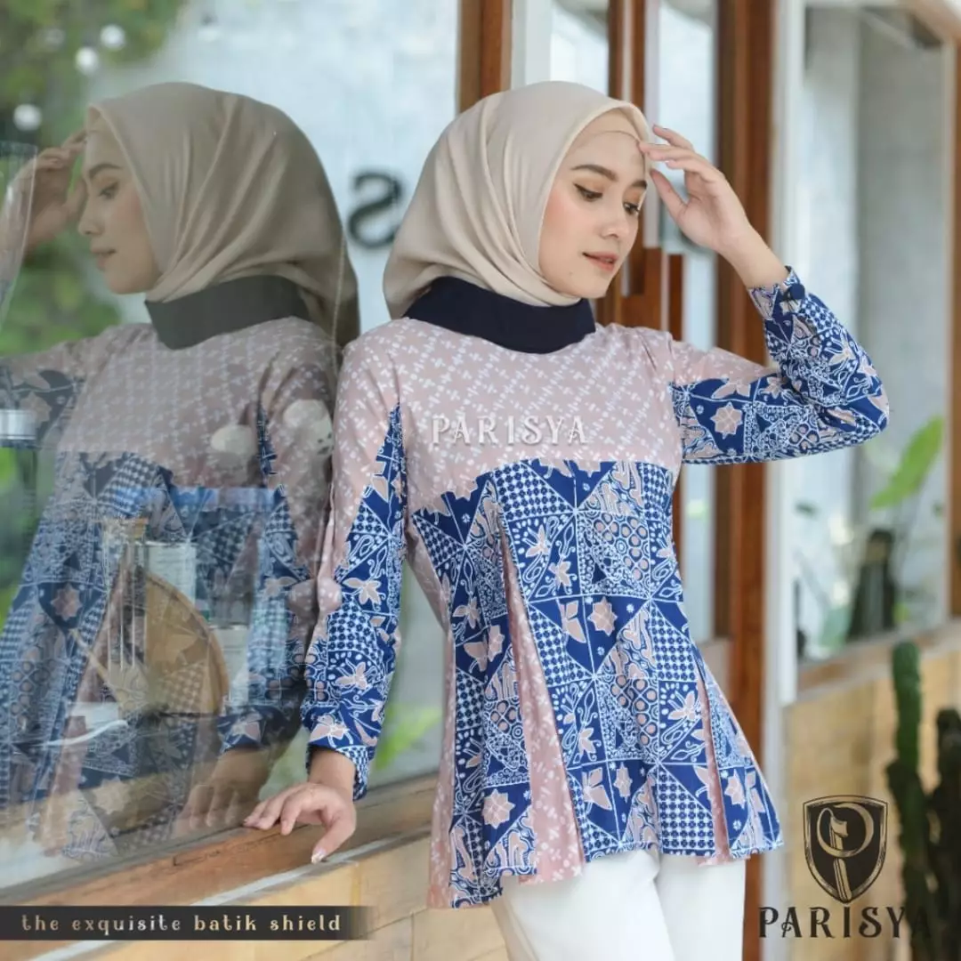 Jual Batik Parisya Nabila B00053, Blouse Batik Wanita Atasan Batik ...