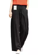 THEREDTHREAD❤S double drawstring pants Buy Twenty Eight Shoes Drawstring Waist Linen Wide-leg Pants