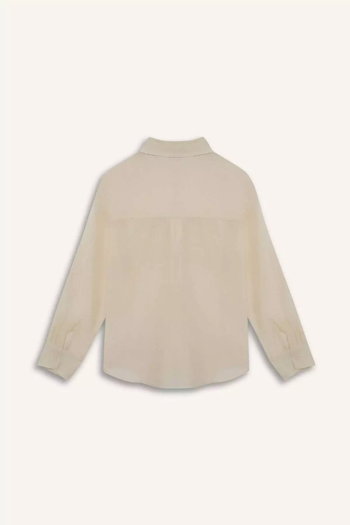 Oversize Wide Fit Basic Plain Modal Long Sleeve Shirt E3866Ax25Sp