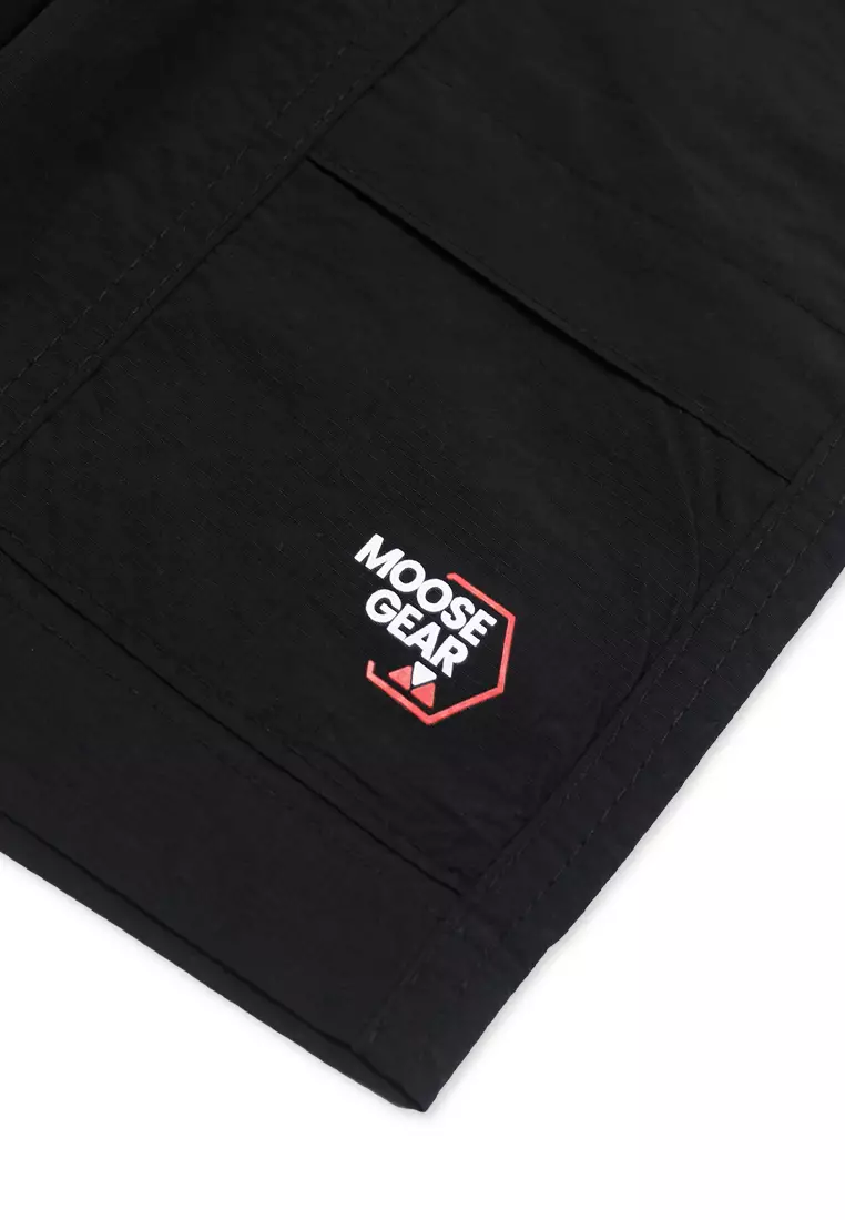 Boys Nylon Cargo Jogger Short with Print Details