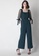 FabAlley green Teal Mesh Square Neck Jumpsuit with Black Belt F9304AA6EC9076GS_4