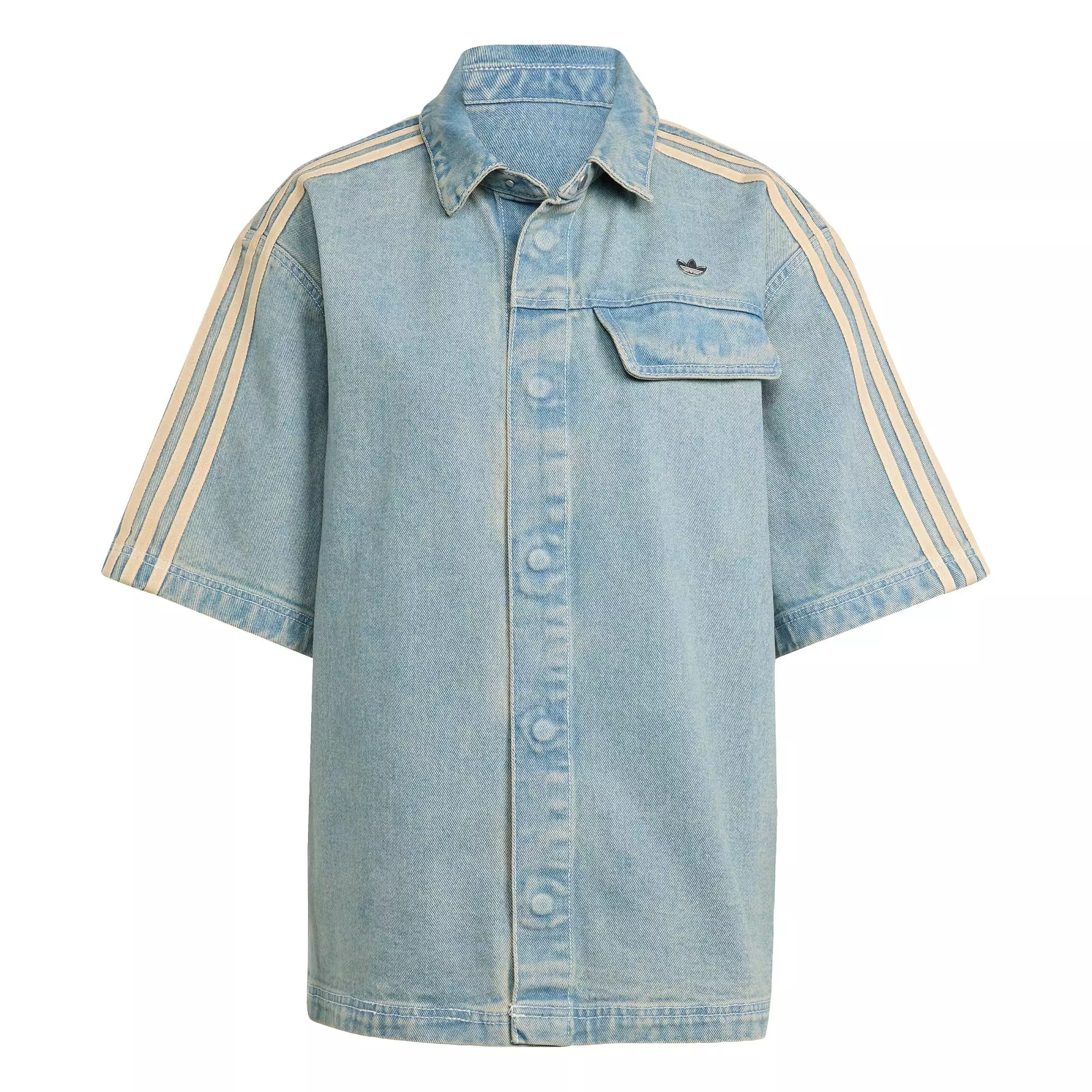 Lifestyle Premium Essentials Denim Shirt Shortsleeve Women Blue JY2871