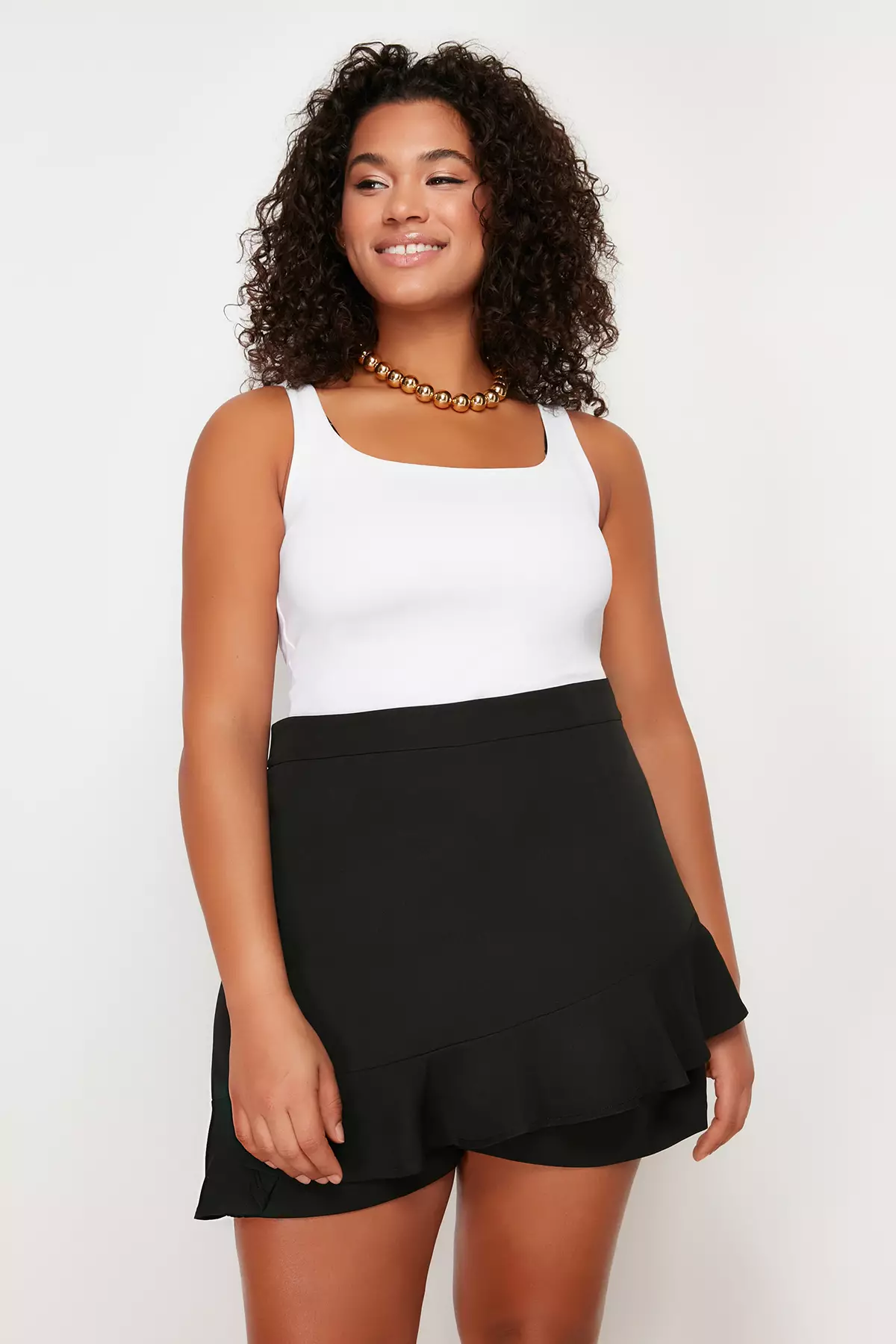 Plus Size High Waist Skort