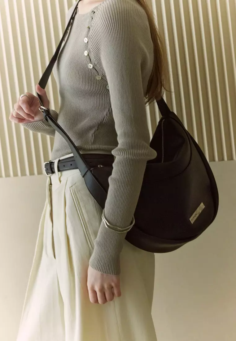 BAY Vegan Leather Crossbody Bag Chocolate Brown