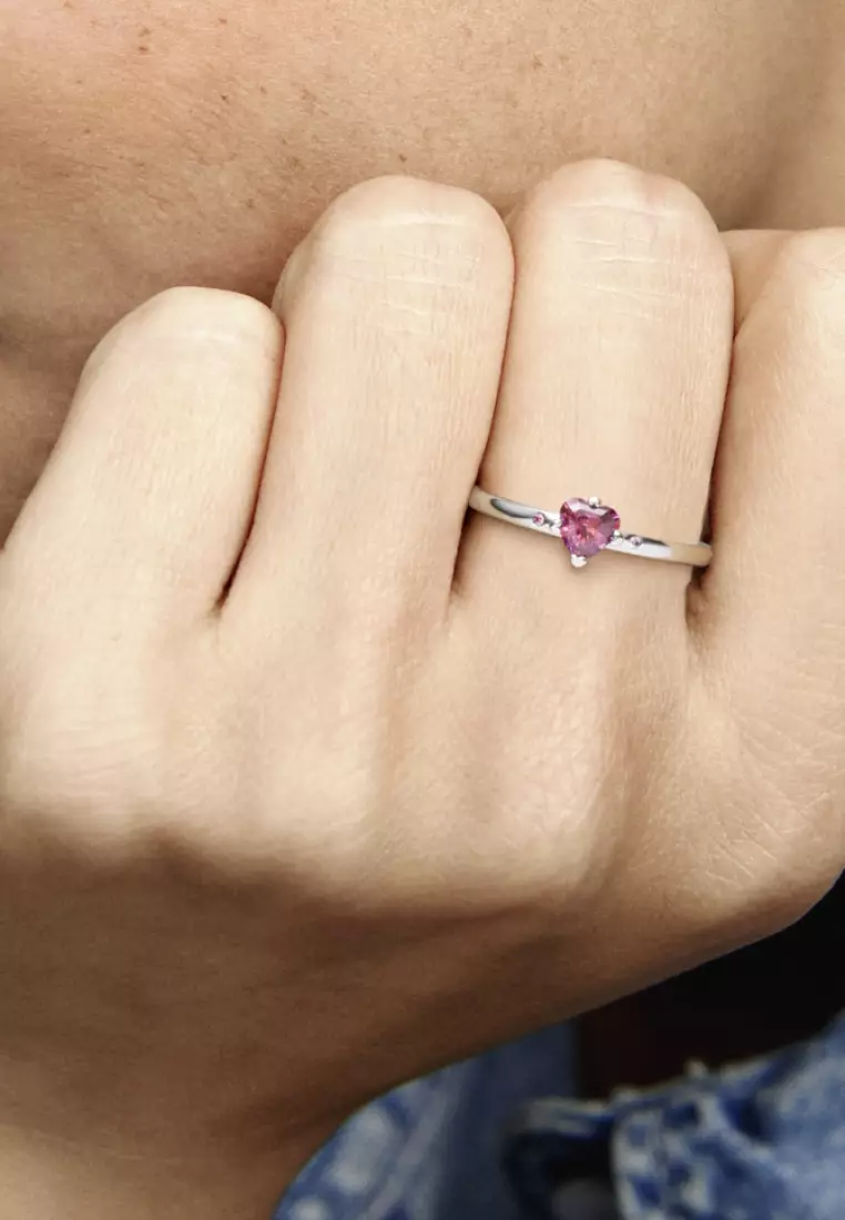 Pandora Sparkling Red Heart Ring
