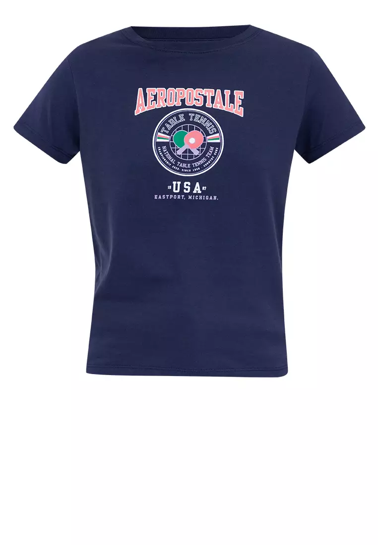 Ladies Graphic Logo Tee Naval Academy Blue