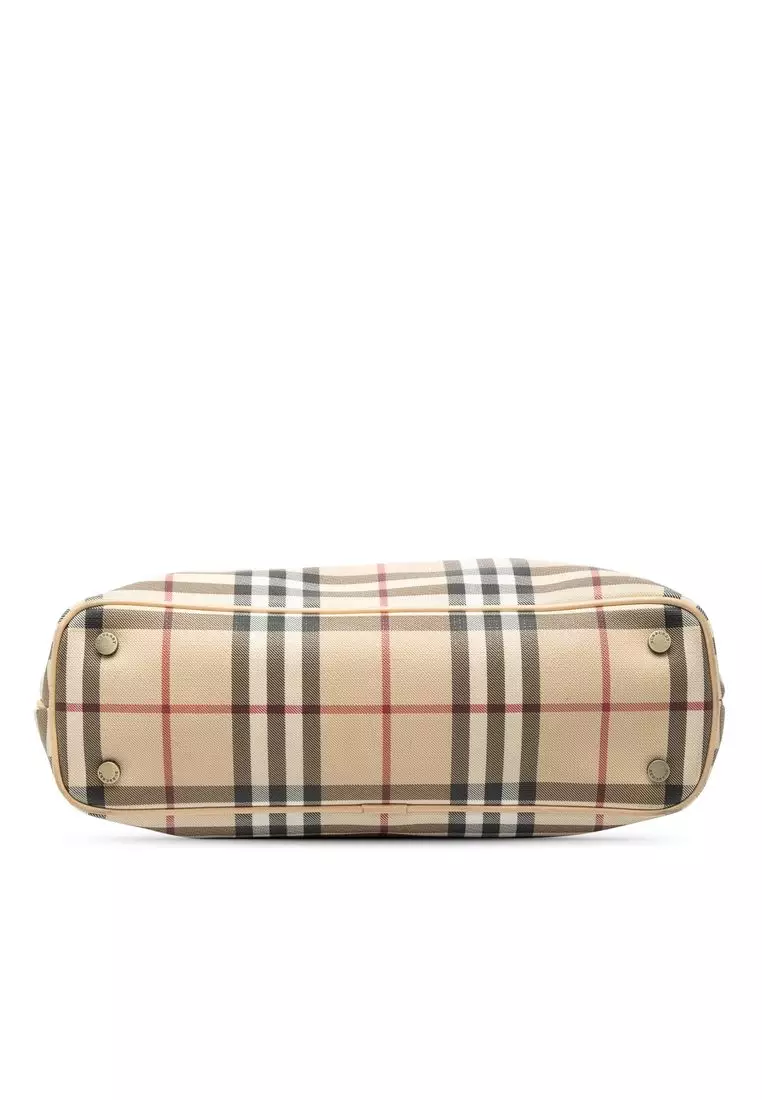 Pre-Loved Burberry House Check Canvas Handbag