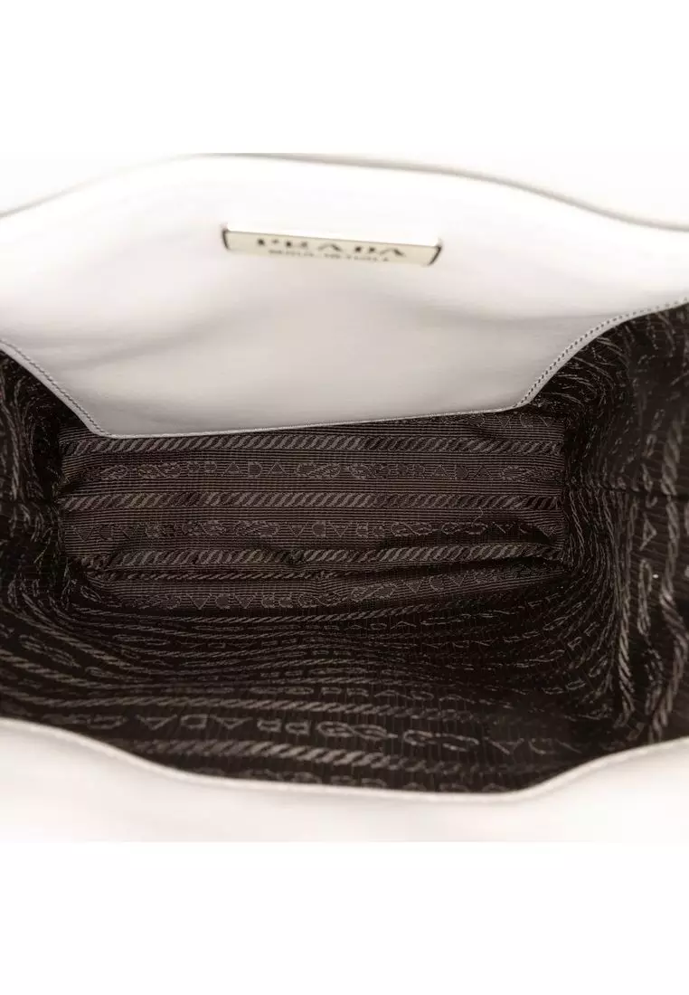 Pre-Loved Prada Small Leather Brushed Tote