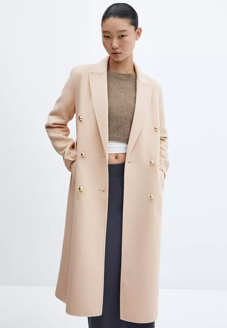 Mango collarless coat clearance