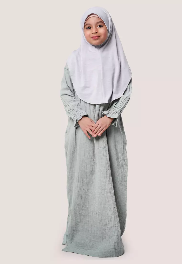 Siti Khadijah Darya Jubah Kids in Teal Green